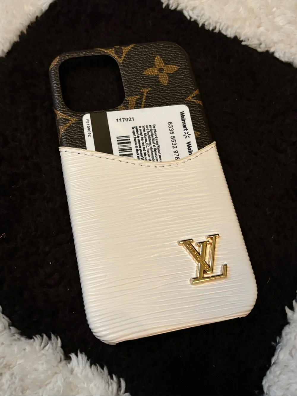 White & Brown Monogram iPhone Case
